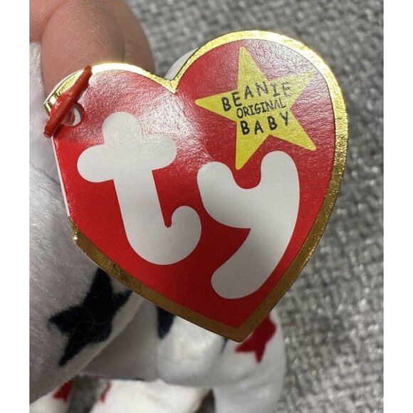 Ty Beanie Buddie Spangle Bear And Beanie Baby Glory Bear Lot USA Patriotic Plush - Picture 7 of 16